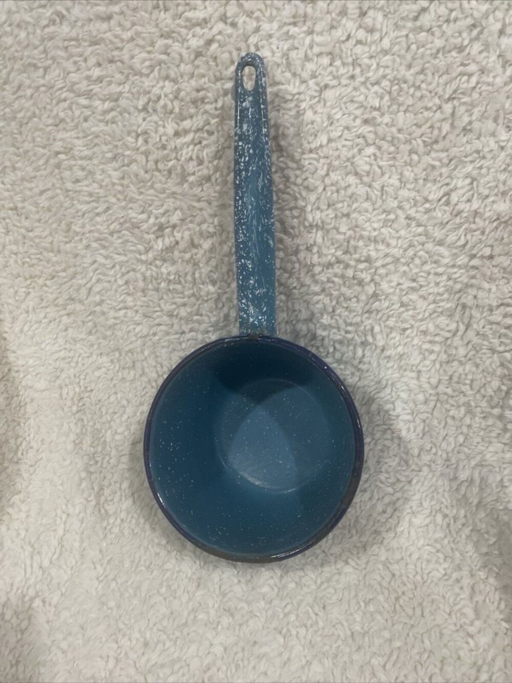 SplatterWare Enamel Ware -Blue & White Camping Saucepan Speckle Outdoor-6”